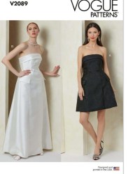 2089 Vogue Fit and Flare Strapless Hourglass Dress Lengths Pattern 14-22 New